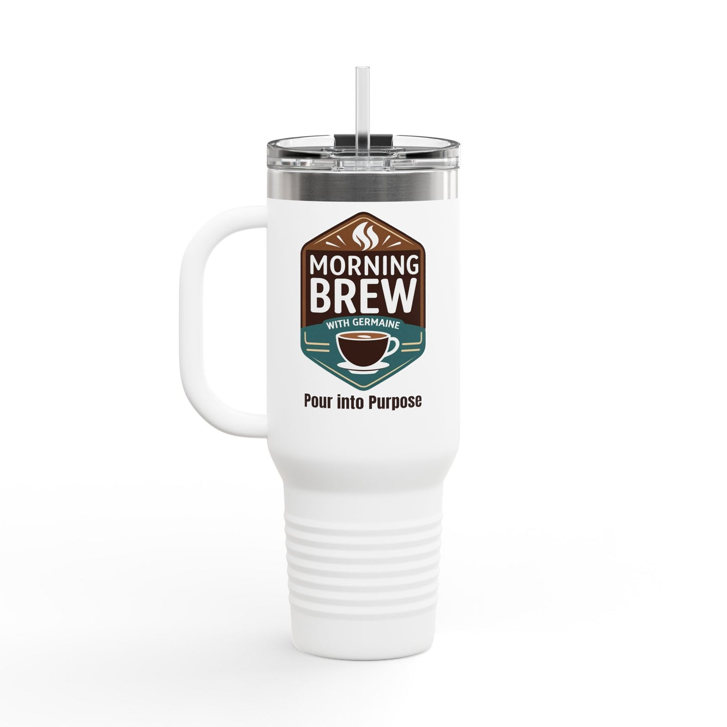 Morning Brew 40oz Insulated Travel Mug – "Pour into Purpose" Coffee Tumbler