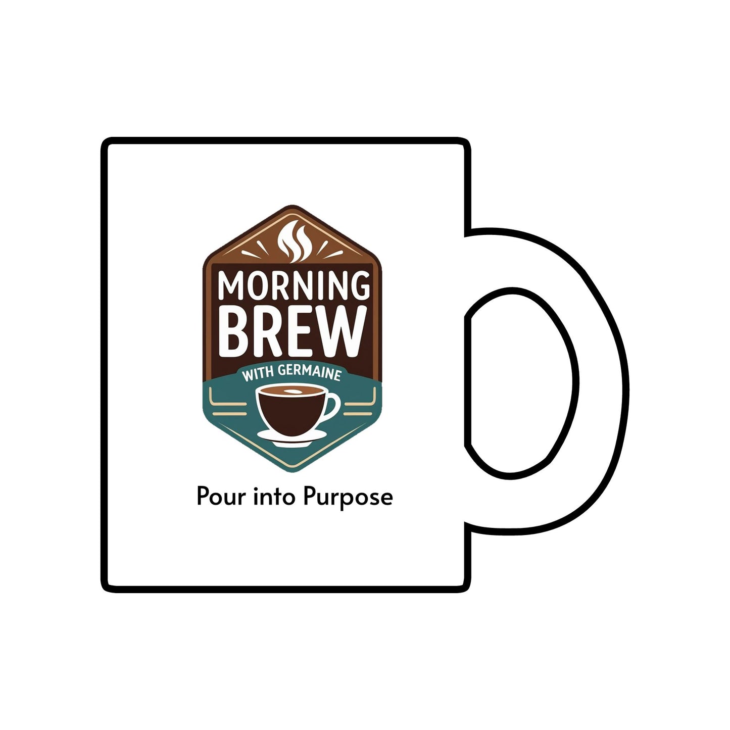 Morning Brew Coffee Glass Mug — 10oz Clear Mug with "Pour into Purpose" Logo