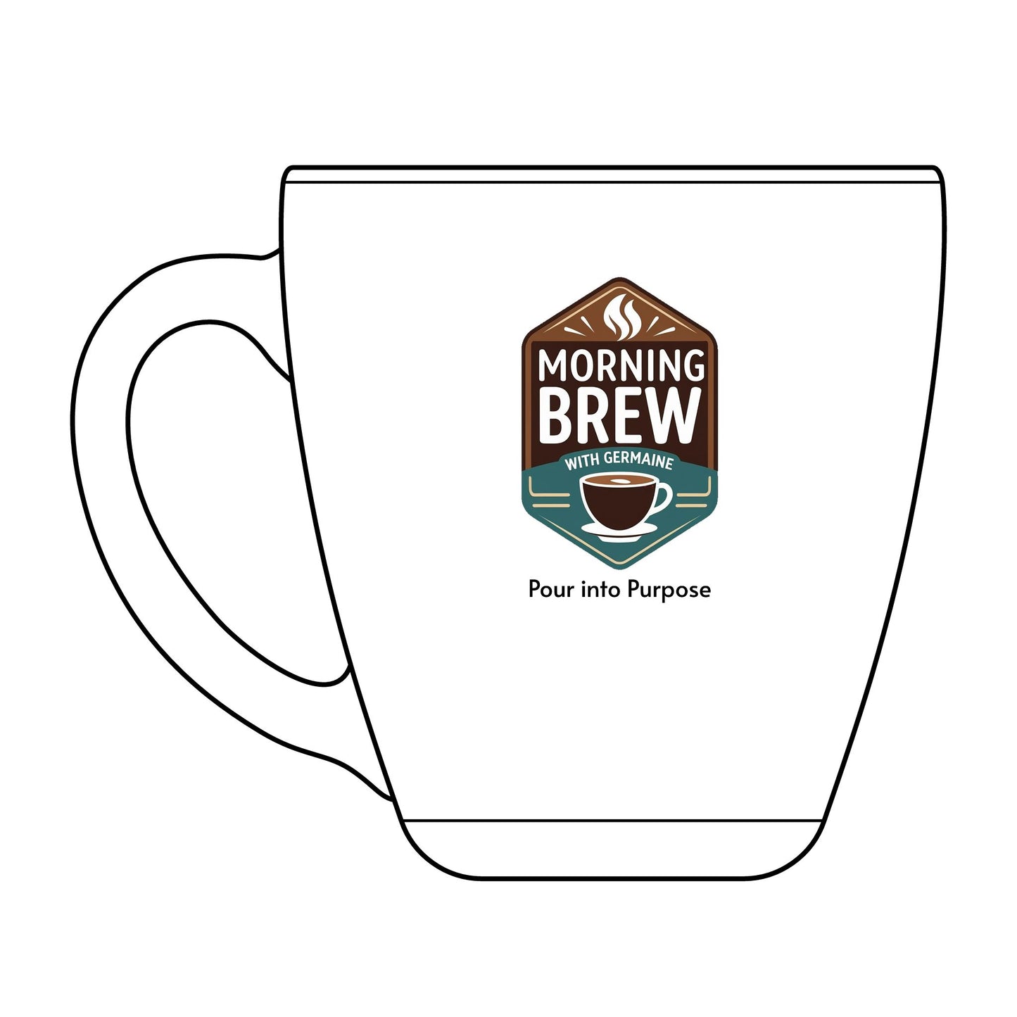 Morning Brew Engraved Glass Mug — 15.5 oz Tapered Coffee Cup