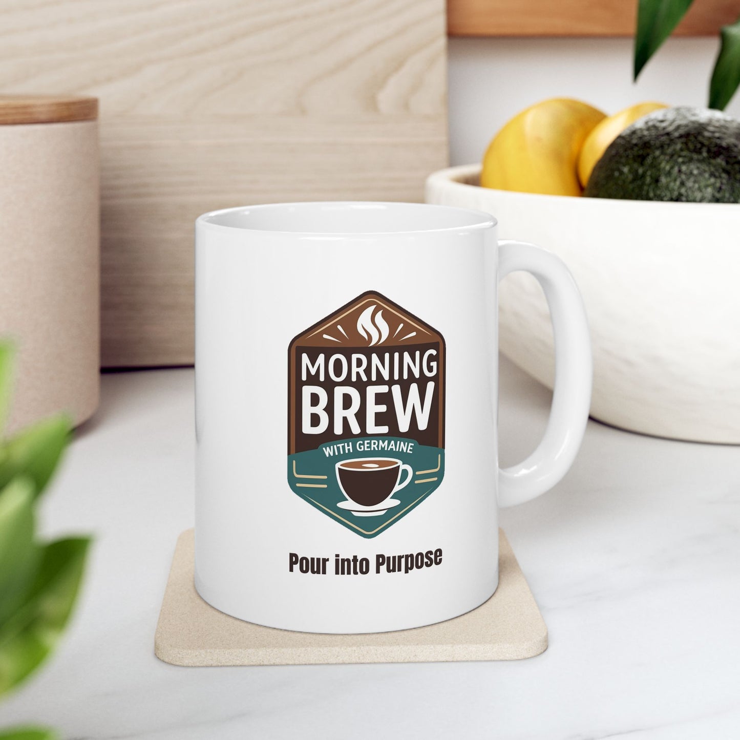 Morning Brew Badge Mug | Coffee Lovers Ceramic Mug