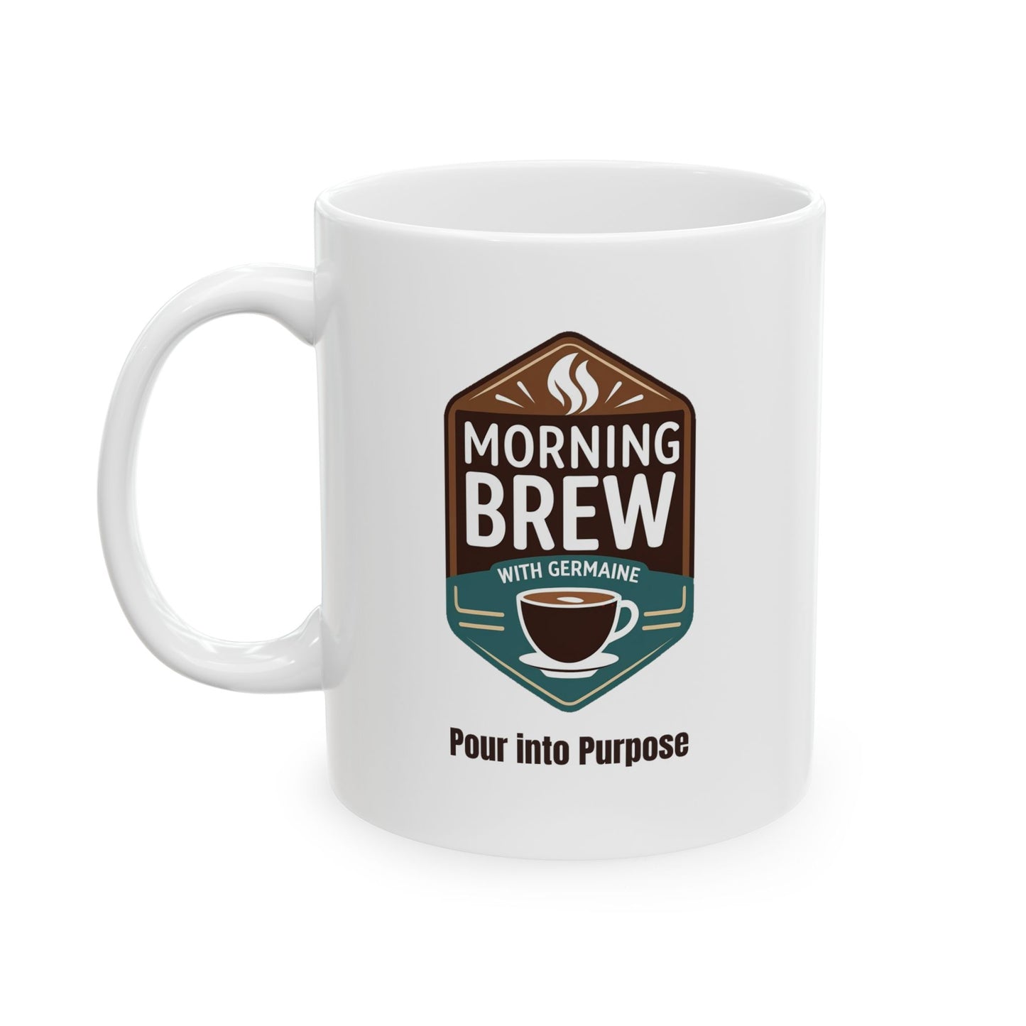 Morning Brew Badge Mug | Coffee Lovers Ceramic Mug