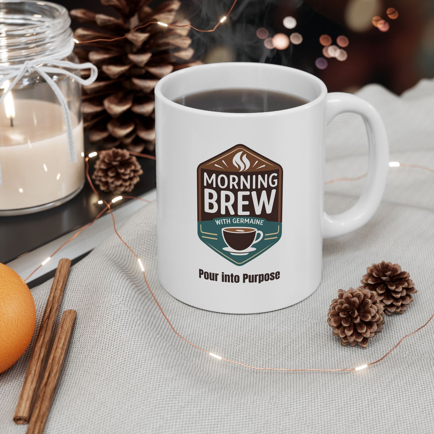Morning Brew Badge Mug | Coffee Lovers Ceramic Mug